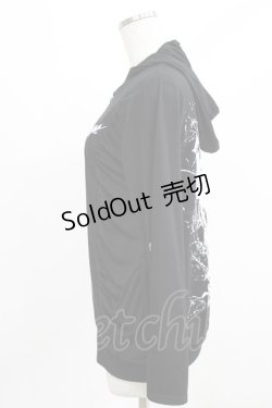 画像2: ALGONQUINS / ギャザー切替ZIPパーカー  ブラック H-26-03-06-050-AL-TO-KB-ZH