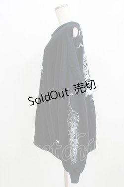 画像2: REFLEM / ドラゴン刺繍ダメージプルオーバー  ブラック H-26-03-06-053-PU-TO-KB-ZH