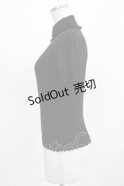 画像2: Emily Temple cute / リボン付き半袖タートルニット  ブラック H-26-03-06-056-ET-TO-AK-ZH