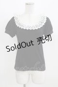 Emily Temple cute / レースパフカットソー M ブラック H-26-03-06-060-ET-TO-AK-ZH