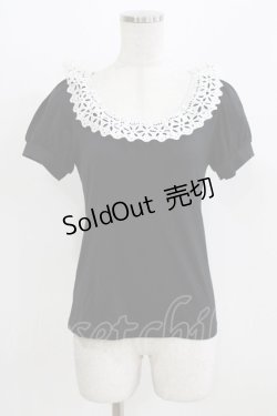 画像1: Emily Temple cute / レースパフカットソー M ブラック H-26-03-06-060-ET-TO-AK-ZH