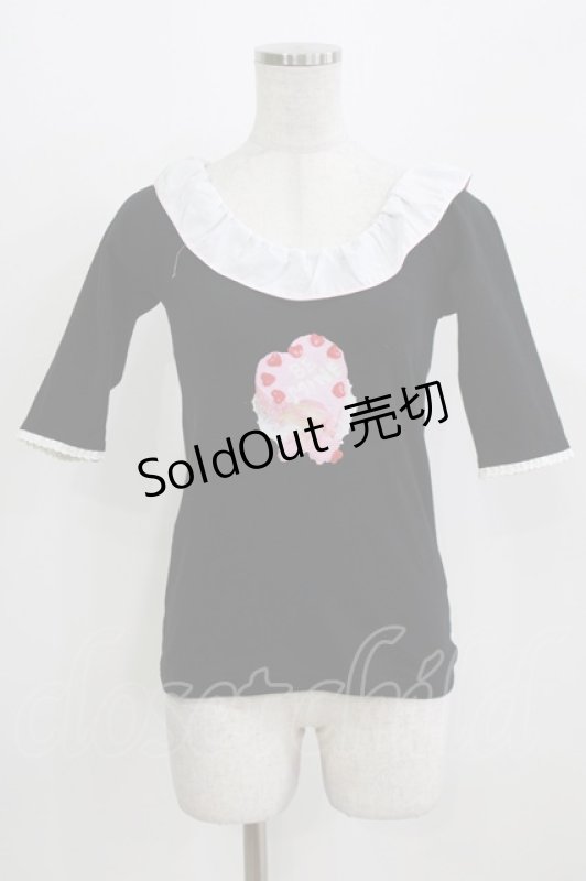 画像1: Katie / BAD SUGAR 5スリーブトップス  ブラック H-26-03-06-062-LO-TO-KB-ZH (1)