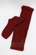Leur Getter / ストライプ透かし編みタイツ  ワイン H-26-03-06-077-LU-ZA-KB-ZH