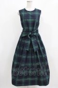 Jane Marple Dans Le Salon / Memorial Checkノースリーブドレス M ブラック×グリーン H-26-03-06-007-JM-OP-AK-ZH