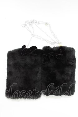 画像1: MILK / チェーン付ファーグローブ  ブラック H-26-03-06-078-ML-ZA-KB-ZH