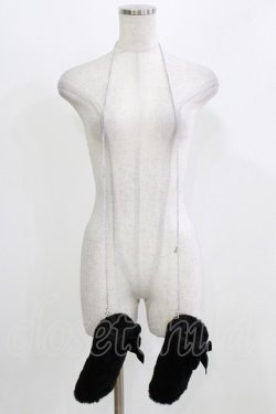 画像2: MILK / チェーン付ファーグローブ  ブラック H-26-03-06-078-ML-ZA-KB-ZH