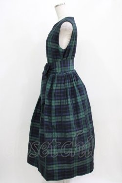 画像2: Jane Marple Dans Le Salon / Memorial Checkノースリーブドレス M ブラック×グリーン H-26-03-06-007-JM-OP-AK-ZH
