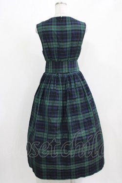 画像3: Jane Marple Dans Le Salon / Memorial Checkノースリーブドレス M ブラック×グリーン H-26-03-06-007-JM-OP-AK-ZH