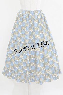 画像1: Jane Marple / Tudor fields cocoon skirt M ブルー H-26-03-06-008-JM-SK-AK-ZH