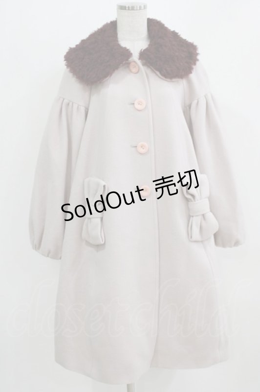 画像1: Leur Getter / カーリーファー衿付コート  ピンク H-26-03-06-019-LU-CO-KB-ZTC045 (1)