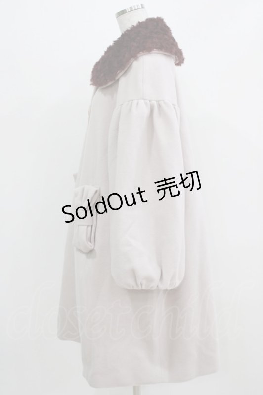 画像2: Leur Getter / カーリーファー衿付コート  ピンク H-26-03-06-019-LU-CO-KB-ZTC045 (2)