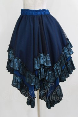 画像2: Qutie Frash / ドラゴンサテンスカート  ブルー H-26-03-07-029-QU-SK-KB-ZH