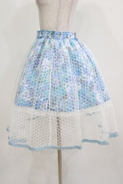 画像2: Qutie Frash / 和柄サーキュラースカート  サックス H-26-03-07-034-QU-SK-KB-ZH