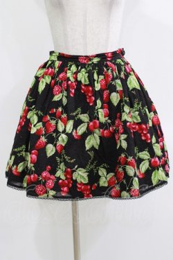 画像1: MILK / CHERRY gardenスカート  ブラックベース H-26-03-07-036-ML-SK-KB-ZH