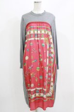 画像1: Jane Marple Dans Le Salon / Sewing kitコラボレーションドレス  rose×mix gray H-26-03-07-037-JM-OP-KB-ZH (1)