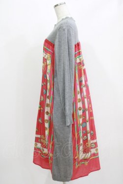 画像2: Jane Marple Dans Le Salon / Sewing kitコラボレーションドレス  rose×mix gray H-26-03-07-037-JM-OP-KB-ZH