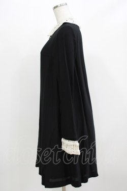 画像2: Jane Marple / テープカラーのワンピース  黒 H-26-03-07-039-JM-OP-KB-ZH