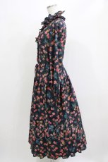 画像2: Jane Marple Dans Le Salon / Flowers of Jouy layered dress  ネイビー H-26-03-07-004-JM-OP-KB-ZH (2)