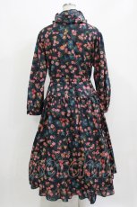 画像3: Jane Marple Dans Le Salon / Flowers of Jouy layered dress  ネイビー H-26-03-07-004-JM-OP-KB-ZH (3)