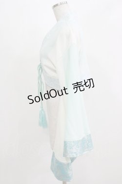 画像2: Qutie Frash / 着物ボレロ  ホワイト×サックス H-26-03-07-049-QU-TO-KB-ZH