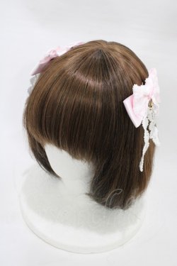 画像1: BABY,THE STARS SHINE BRIGHT / シェリルレーシィリボンクリップ  ピンク H-26-03-07-1001-BA-AC-NS-ZH