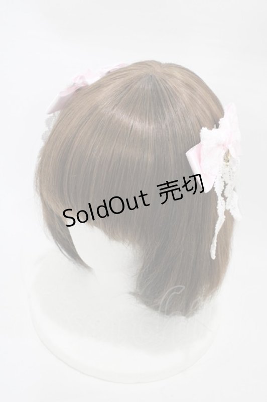 画像1: BABY,THE STARS SHINE BRIGHT / シェリルレーシィリボンクリップ  ピンク H-26-03-07-1001-BA-AC-NS-ZH (1)