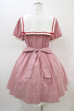 画像2: axes femme POETIQUE / ストライプセーラーワンピース M レッド H-26-03-07-1025-AX-OP-NS-ZH