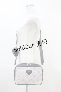 画像1: pium / ハートポーチ付きモノグラムスクエアポシェット  ピンク H-26-03-07-1006-0-BG-NS-ZH