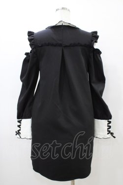 画像2: DearMyLove / フリルたっぷりオフショルシャツワンピース M ブラック H-26-03-07-1038-EL-OP-NS-ZH