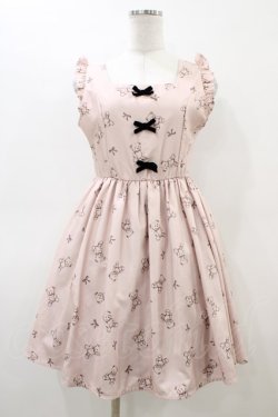 画像1: Ank Rouge / テディベアジャンパースカート M ピンク H-26-03-07-1045-CA-OP-NS-ZH