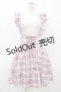 Ank Rouge / ストロベリーチェックスカート M ピンク H-26-03-07-1047-CA-SK-NS-ZH