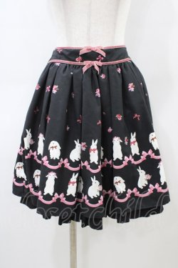 画像1: Ank Rouge / FluffyBunnyツインリボンスカート M ブラック H-26-03-07-1050-CA-SK-NS-ZH