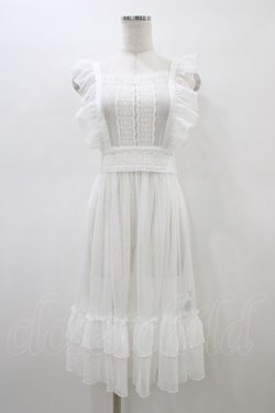 画像1: Chalmiere / ドットチュールエプロン M 白 H-26-03-07-1057-0-OP-NS-ZH