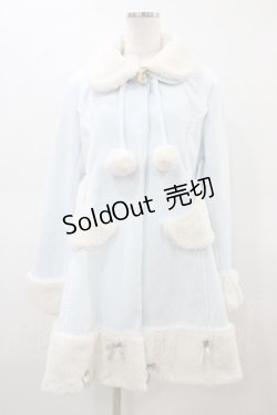 画像1: DearMyLove / お月様ブローチコート LL サックス H-26-03-07-1066-EL-CO-NS-ZH