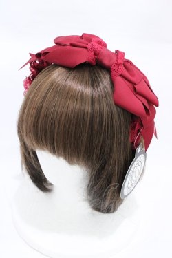 画像1: Snowdrop to Saint Maria（海外ロリータブランド） / リボンカチューシャ  レッド H-26-03-07-1003-LO-AC-NS-ZH