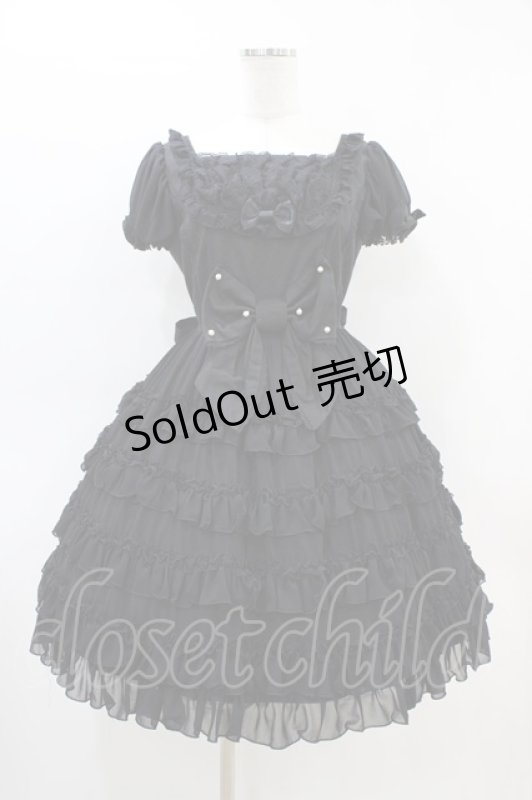 画像1: Angelic Pretty / ジョーゼットフリルシンフォニーワンピース Free ブラック H-26-03-07-1018-AP-OP-NS-ZH (1)