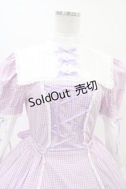 画像4: Angelic Pretty / ギンガム立ち襟ワンピース Free ラベンダー H-26-03-07-1020-AP-OP-NS-ZH