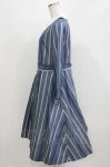 画像2: Jane Marple / Ribbon stripe jacquardのパブリックドレス  ブルーグレー H-26-03-07-001-JM-OP-KB-ZH (2)