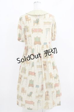 画像3: Jane Marple / Noble furnitureタックカラードレス  アイボリー×イエロー H-26-03-07-005-JM-OP-KB-ZH