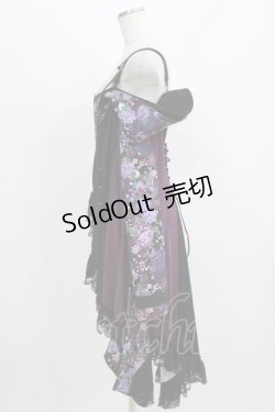 画像2: Qutie Frash / オフショル着物カーデ  黒×紫 H-26-03-07-057-QU-TO-KB-ZH