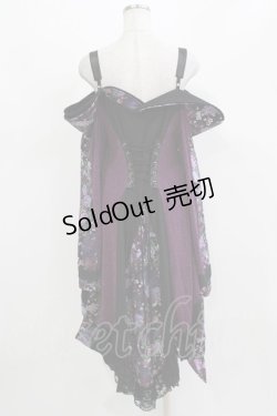 画像3: Qutie Frash / オフショル着物カーデ  黒×紫 H-26-03-07-057-QU-TO-KB-ZH