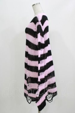 画像2: KILL STAR / Courtney Distress Knit Sweater M ピンク×黒 H-26-03-07-061-SL-TO-AK-ZH