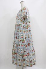 画像2: Jane Marple / Cherry labels wrinkle dress  ブルーグレイ H-26-03-07-006-JM-OP-KB-ZH (2)