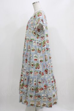画像2: Jane Marple / Cherry labels wrinkle dress  ブルーグレイ H-26-03-07-006-JM-OP-KB-ZH