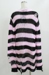 画像3: KILL STAR / Courtney Distress Knit Sweater M ピンク×黒 H-26-03-07-061-SL-TO-AK-ZH (3)