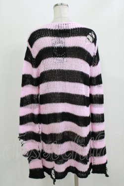 画像3: KILL STAR / Courtney Distress Knit Sweater M ピンク×黒 H-26-03-07-061-SL-TO-AK-ZH
