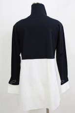 画像3: Jane Marple Dans Le Salon / Crumple collar pullover  ネイビー×オフホワイト H-26-03-07-064-JM-TO-KB-ZH (3)