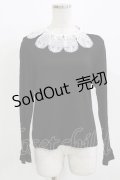 Jane Marple / Doily lace collar pullover M ブラック H-26-03-07-067-JM-TO-AK-ZH