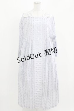 画像1: Jane Marple Dans Le Salon / Wall paper tablier dress  ラベンダー H-26-03-07-007-JM-OP-KB-ZH