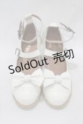Jane Marple / トゥリボンのWストラップシューズ M オフホワイト H-26-03-07-080-JM-SH-KB-ZH